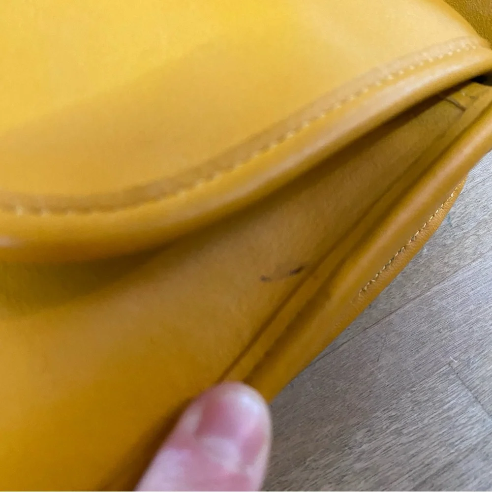 COACH Rare Vintage Ergo Flap Shoulder Bag Golden Yellow - Picture 3 of 9